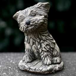 Garden Yorkie Statue Concrete Westie Dog Sculpture Cement Terrier Decor Handmade Front Door Ornament Lover Gift - thumbnail 2