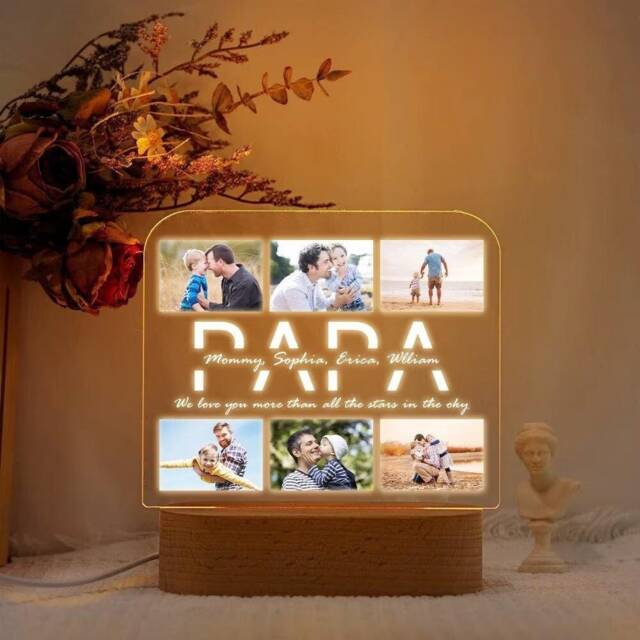 Personalized Photo Night Light, Custom Kids Name Gifts For Parents, Bedroom Christmas Gift Mom, Dad - image 1
