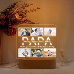 Personalized Photo Night Light, Custom Kids Name Gifts For Parents, Bedroom Christmas Gift Mom, Dad - thumbnail 1