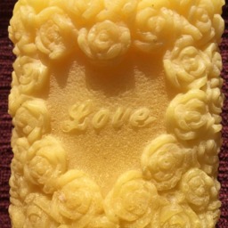 Beautiful Heart Beeswax Candle, Natural Yellow Or Red Other Colors - See Heart Meditation Candle Too - thumbnail 3