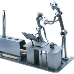 Ophthalmology Eye-Specialist Unique Gift, Business Card Holder Office Desc Organizer Nuts & Bolts Sculpture, Welded Metal Art Thank You Gift - thumbnail 4