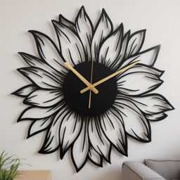 Sunflower Metal Wall Clock, Silent & Unique Clock, Modern Clock, Clocks For Wall, Mid Century Wanduhr, Horloge - thumbnail 3