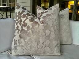Blossom in Natural - Stone Raised Linen Velvet Floral Cover