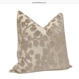 Blossom in Natural - Stone Raised Linen Velvet Floral Cover - thumbnail 4