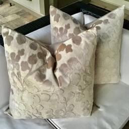 Blossom in Natural - Stone Raised Linen Velvet Floral Cover - thumbnail 2