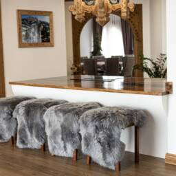 Genuine Natural Gray Sheepskin Rug - Throw Chair Cover -Super Soft Rug- Scandinavian Style - thumbnail 2