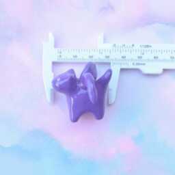 Handmade Purple Bat Cat Figurine Kawaii Spooky Desk Decor - thumbnail 4