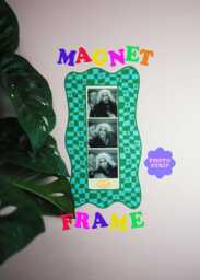 Photo Booth Strip Magnetic Frame - Green & Blue Checkerboard