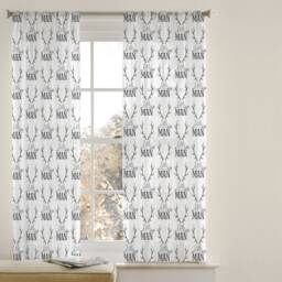 Little Man Nursery Curtains Woodland Antler Print, Custom Cotton Or Blackout - thumbnail 2