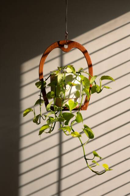 Plant Hanger, Classic Retro, Mid-Century Modern, Handmade Hanging Planter, Wooden Window Shelf - image 1
