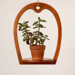 Plant Hanger, Classic Retro, Mid-Century Modern, Handmade Hanging Planter, Wooden Window Shelf - thumbnail 4