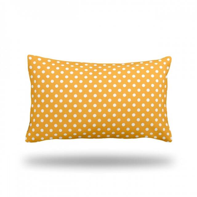 "Polka Dots On Yellow - Decorative Throw Pillow, Pillow Cover, Case Rectangle 13"" X 22" - image 1