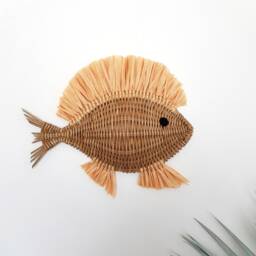 "Wicker Fish Wall Decor Nursery Marine Theme - 12.99""x10.62" - thumbnail 4