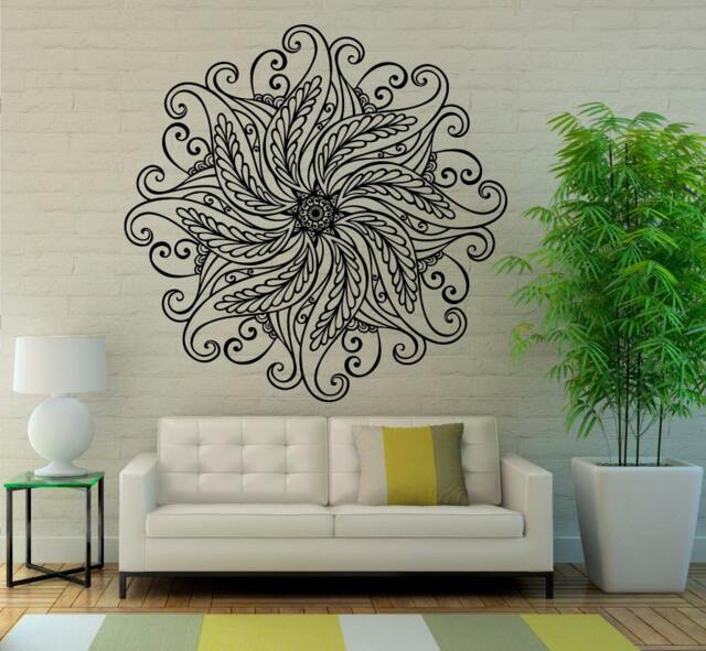 Mandala Wall Decal Flower Vinyl Sticker Indian Lotus Murals Interior Home Decor - 7Ma4L - image 1