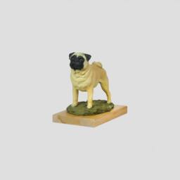 Pug, Dog Woodenbase Statue, Painted, Limited Edition, Make Your Own Artdog. Made Of Cold Cast Bronze. Perfect Gift. Limited Edition - thumbnail 2
