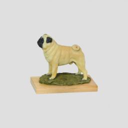 Pug, Dog Woodenbase Statue, Painted, Limited Edition, Make Your Own Artdog. Made Of Cold Cast Bronze. Perfect Gift. Limited Edition - thumbnail 3