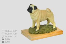 Pug, Dog Woodenbase Statue, Painted, Limited Edition, Make Your Own Artdog. Made Of Cold Cast Bronze. Perfect Gift. Limited Edition