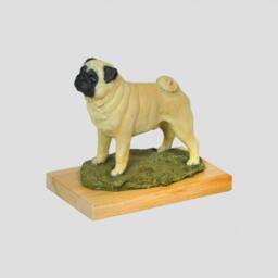 Pug, Dog Woodenbase Statue, Painted, Limited Edition, Make Your Own Artdog. Made Of Cold Cast Bronze. Perfect Gift. Limited Edition - thumbnail 4