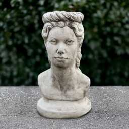 Stone Woman Head Statue Concrete Bust Figurine Cement Face Decoration Outdoor Ornament Head Lover Gift Modern Sculpture Yard Art - thumbnail 3
