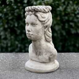Stone Woman Head Statue Concrete Bust Figurine Cement Face Decoration Outdoor Ornament Head Lover Gift Modern Sculpture Yard Art - thumbnail 2