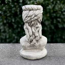 Stone Woman Head Statue Concrete Bust Figurine Cement Face Decoration Outdoor Ornament Head Lover Gift Modern Sculpture Yard Art - thumbnail 4