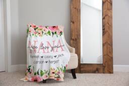 Christmas Blanket, Gift, Floral Style Personalized Mom Gift For Grandparent, Birthday - thumbnail 1