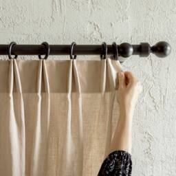 Natural Linen Curtains, Top Tack Window Curtain Panels, Pleated Blackout Curtain, Custom Tailored Pleat Drapes - thumbnail 2