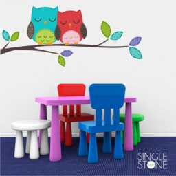 Nursery Love Owls Vinyl Wall Decals - Sticker Art Custom Home Decor - thumbnail 2