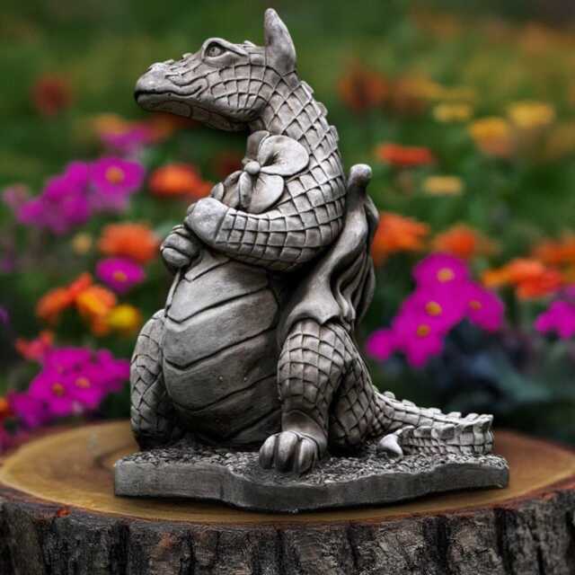 Stone Dragon Statue Concrete Figurine Cement Wildlife Decoration Outdoor Animal Sculpture Handmade Ornament Front Door - image 1
