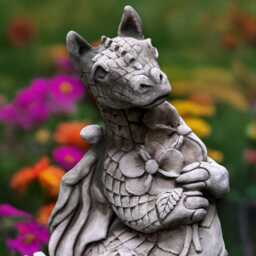 Stone Dragon Statue Concrete Figurine Cement Wildlife Decoration Outdoor Animal Sculpture Handmade Ornament Front Door - thumbnail 2