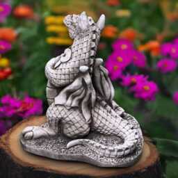 Stone Dragon Statue Concrete Figurine Cement Wildlife Decoration Outdoor Animal Sculpture Handmade Ornament Front Door - thumbnail 3