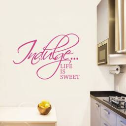 Indulge Life Is Sweet Wall Sticker Quote, Kitchen Decor, Decal, Stickers, Quote Food Art - thumbnail 3