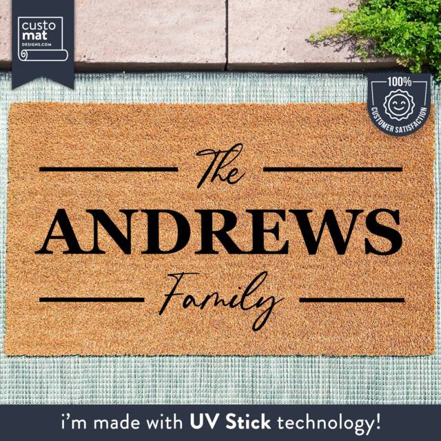 Custom Family Doormat - Name Rug Home Decor Personalized Closing Gift New Wedding - image 1