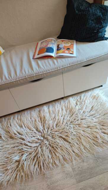 Fluffy Sheep Wool Rug, Shaggy Flokati Cozy Living Room Decor, Warm Woolen Authentic Ukrainian Carpathian Wool, Handwoven Rug - image 1