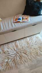Fluffy Sheep Wool Rug, Shaggy Flokati Cozy Living Room Decor, Warm Woolen Authentic Ukrainian Carpathian Wool, Handwoven Rug - thumbnail 1