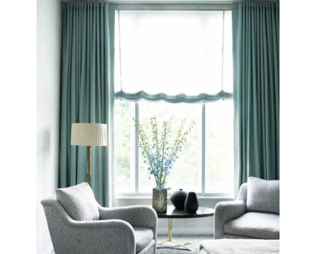 Pair Of Teal Blue Curtain Panels, Custom Curtains Custom Drapes, Linen Blend Curtains, Shabby Chic Solid Curtain Panel - image 1
