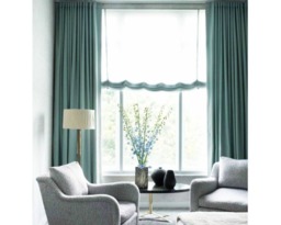 Pair Of Teal Blue Curtain Panels, Custom Curtains Custom Drapes, Linen Blend Curtains, Shabby Chic Solid Curtain Panel