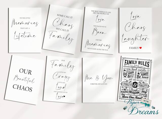 Inspirational, Positive, Family Quotation Prints, 6 Sizes, 10 Designs Quote Art, Minimalist, Motivational Word Art - image 1