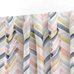 Herringbone Curtain Panel - Watercolor Pink Chevron Boho Geometric Zig Zag Custom By Crystal_Walen - thumbnail 3