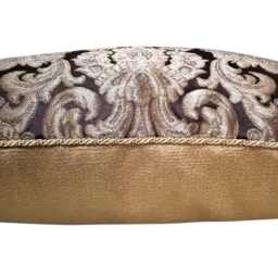 Throw Pillow Cushion Cover Silk Brocatelle Rubelli Fabric Brown & Gold Tebaldo Pattern - Made in Italy - thumbnail 4