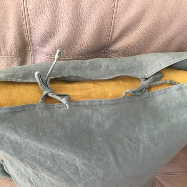 Linen Pillow Case With Ties/Soft Natural Linen Pillowcase/ Case. Pillow Cases Ties/standard, Queen, King - image 1