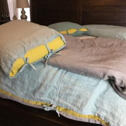 Linen Pillow Case With Ties/Soft Natural Linen Pillowcase/ Case. Pillow Cases Ties/standard, Queen, King - thumbnail 3