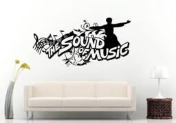 The Sound Of Music Notes Melody Dancing Person Man Dancer Wall Decal Vinyl Sticker Mural Room Decor L927 - thumbnail 1