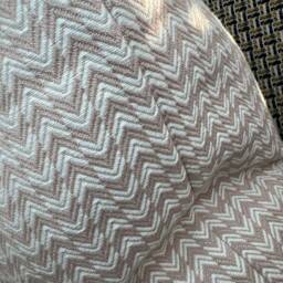 Pink - White Cushion Cover, Decorative Pillow Cover , Geometric Design, Sofa Throw Furnishing Durable Fabric Double Sided Zig Zag - thumbnail 2