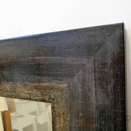 Dark Blue Antique Rustic Look Wall Mirror Rectangular Wooden Frame 106x76cm - 42x30 Inches - thumbnail 4