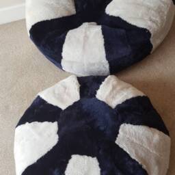 Sheepskin Bean Bag & Foot Pouffe Set Handmade Furry Beanbag - thumbnail 4