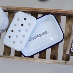 Shampoo - Engraved Enamel Soap Bar Dish - thumbnail 2