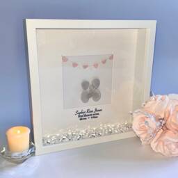Baby Girl Personalised Pebble Art Picture First Child Family Frame Stats Birth Details Gift Newborn Parents Christening - thumbnail 3