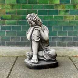 Sitting Buddha Statue Concrete Ornament For Garden Stone Sculpture Large Guardian Cement Outdoor Decoration Figurine Yard Chinese Gift - thumbnail 2
