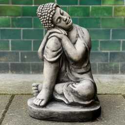 Sitting Buddha Statue Concrete Ornament For Garden Stone Sculpture Large Guardian Cement Outdoor Decoration Figurine Yard Chinese Gift - thumbnail 1